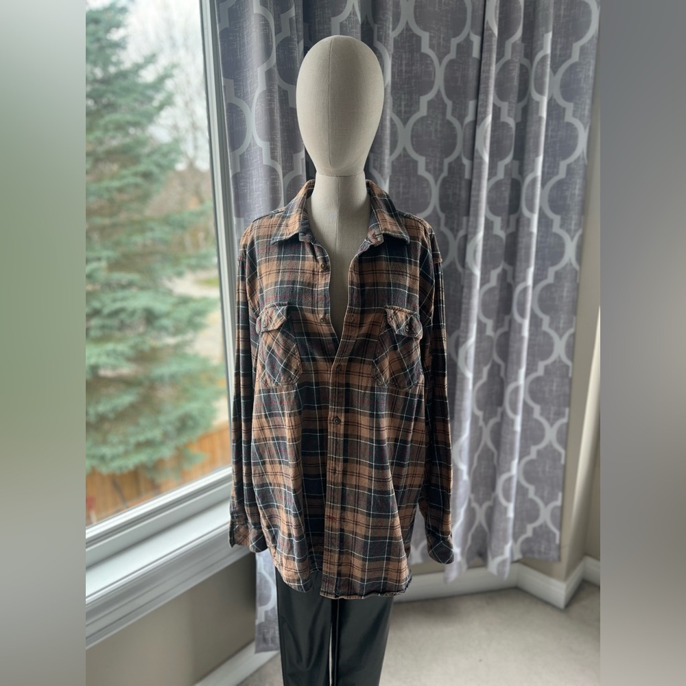 Hudson North Cotton Checkered Shirt in Brown and Black